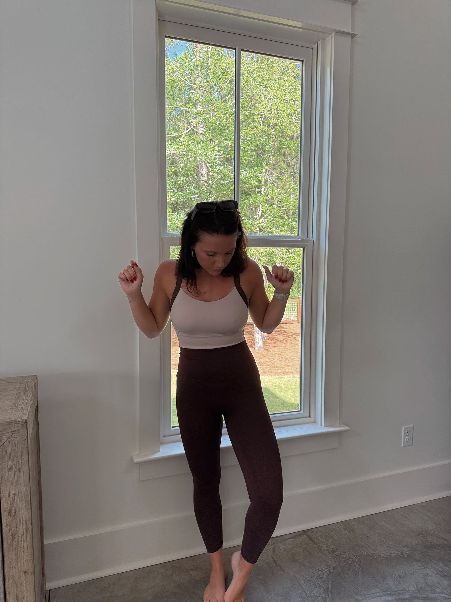 In the Moment Sports Bra- Brown