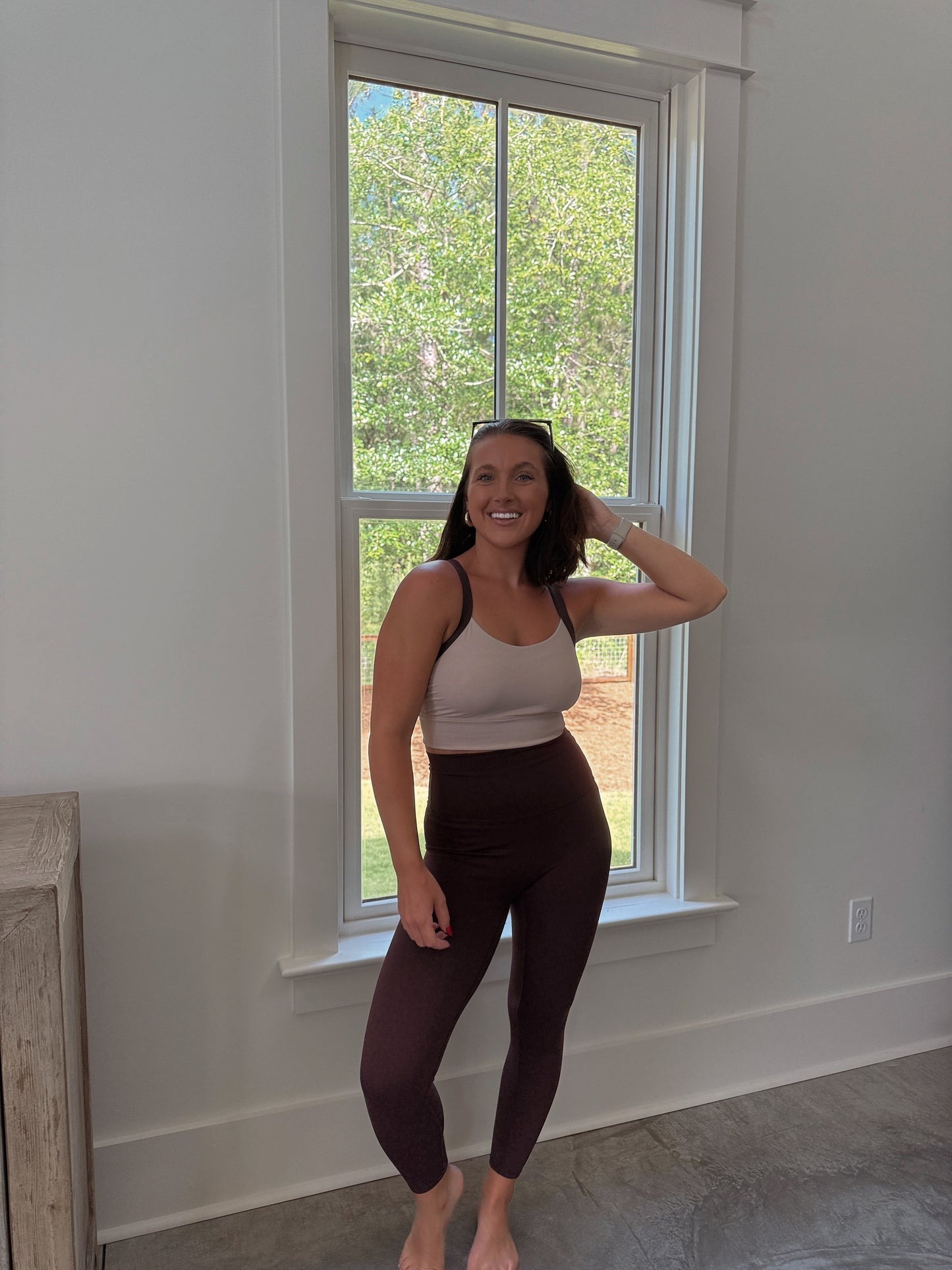In the Moment Sports Bra- Brown