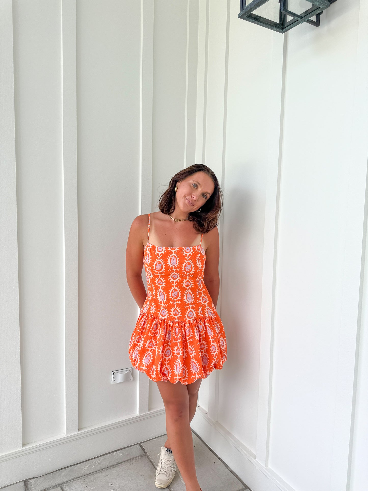 Wish it Was You Dress- Orange Multi