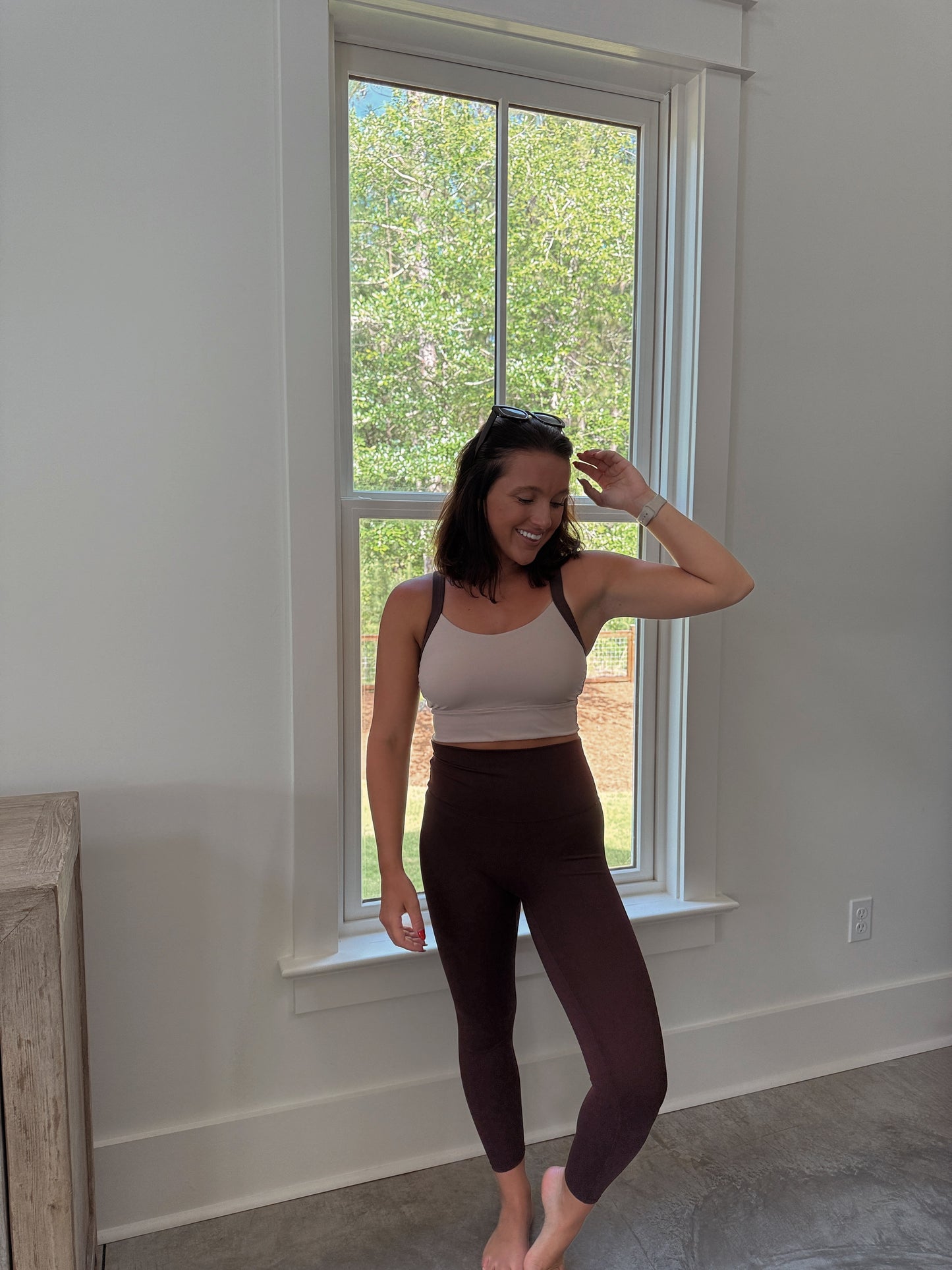 In the Moment Sports Bra- Brown