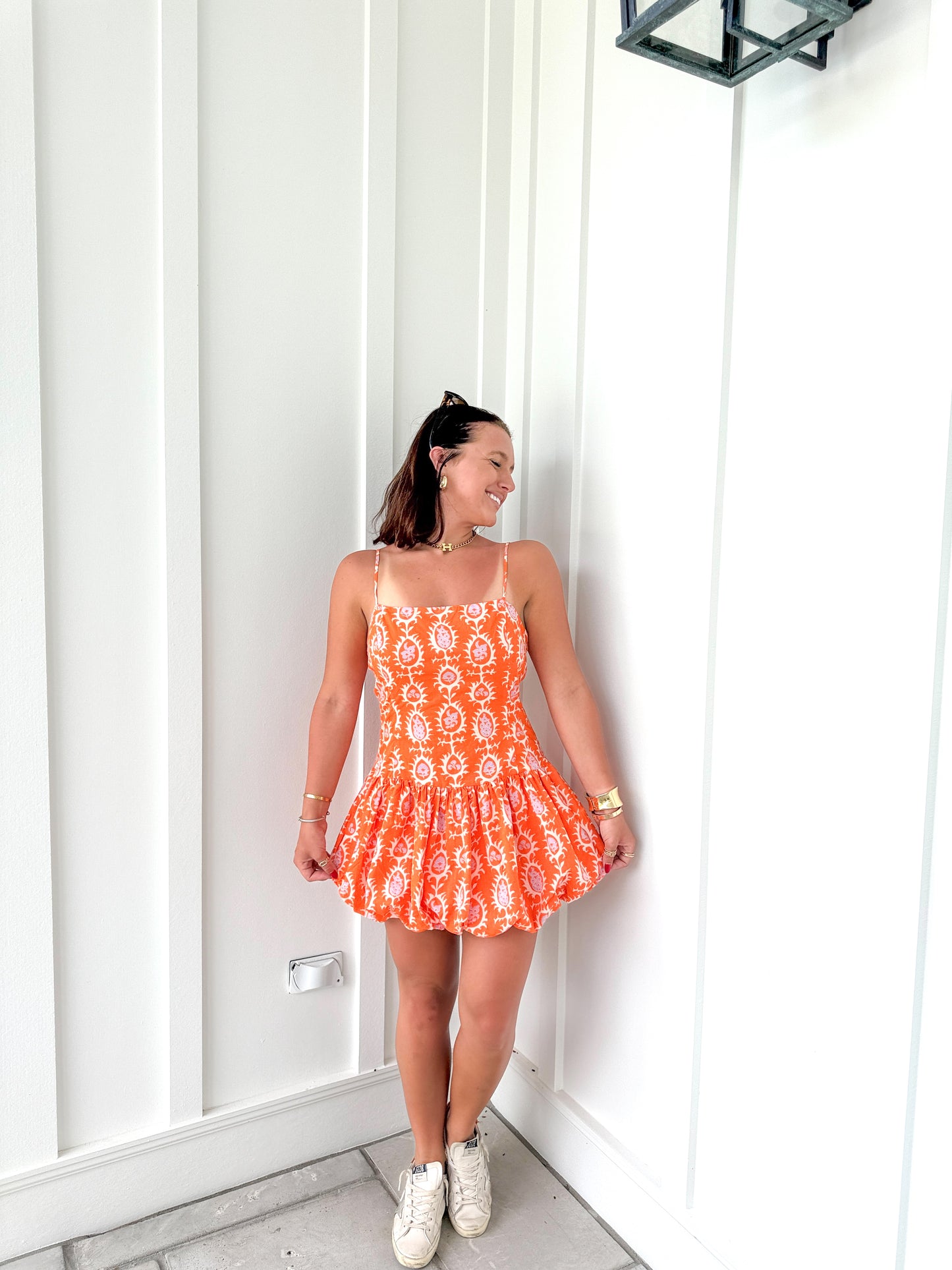 Wish it Was You Dress- Orange Multi