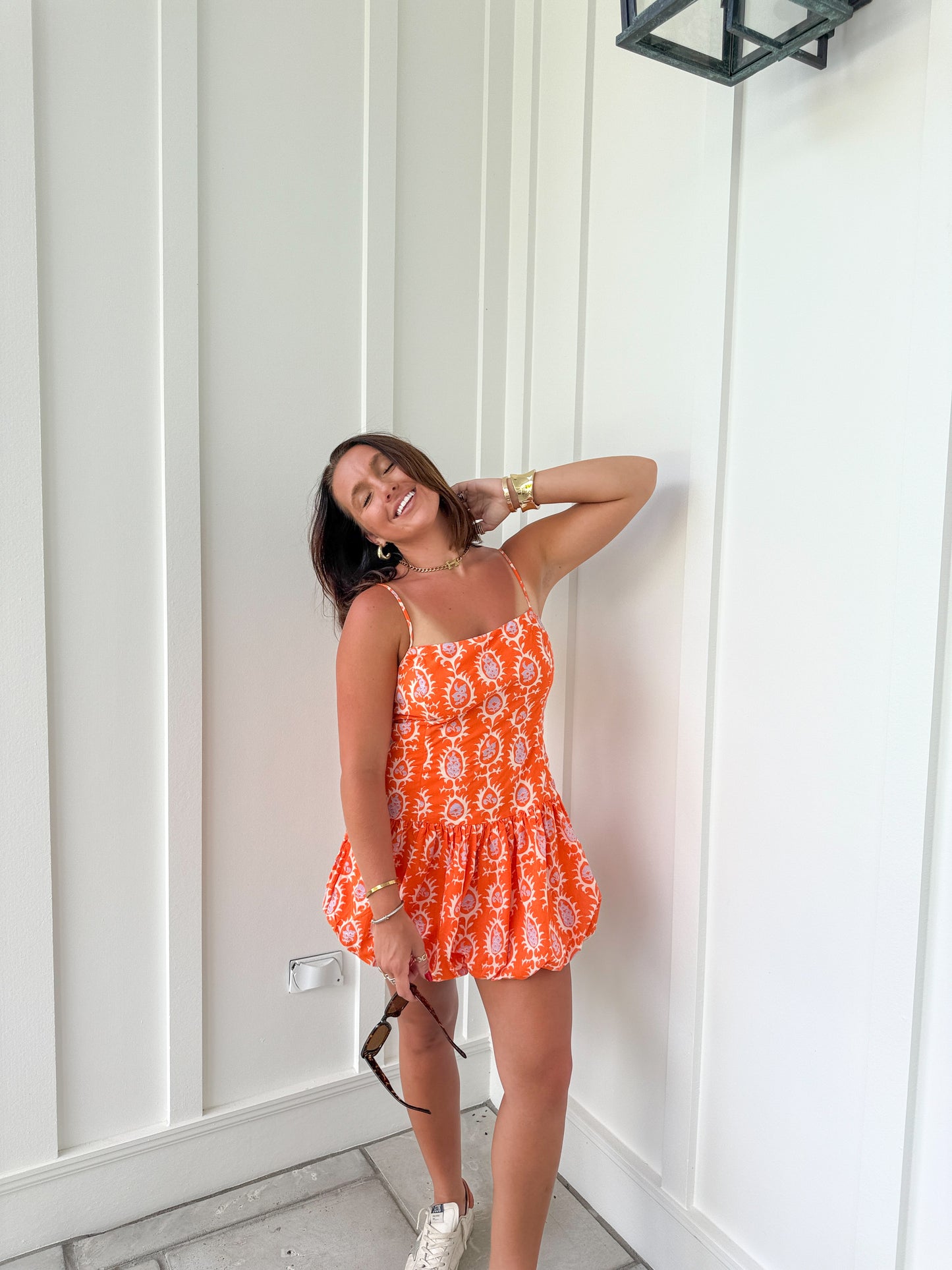 Wish it Was You Dress- Orange Multi