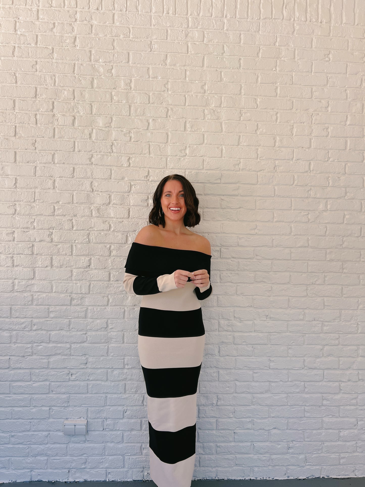 On the Town Dress- Black/Taupe