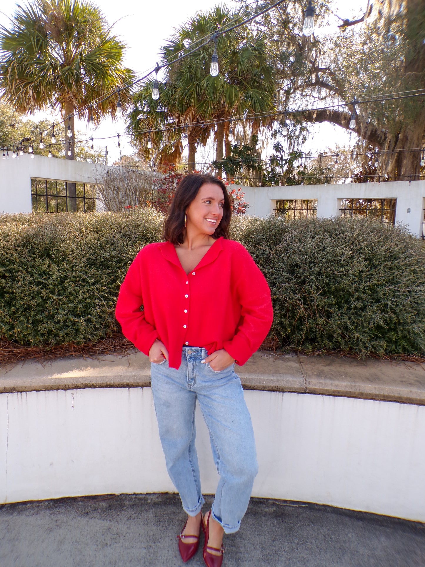 Piper Cardigan-Red