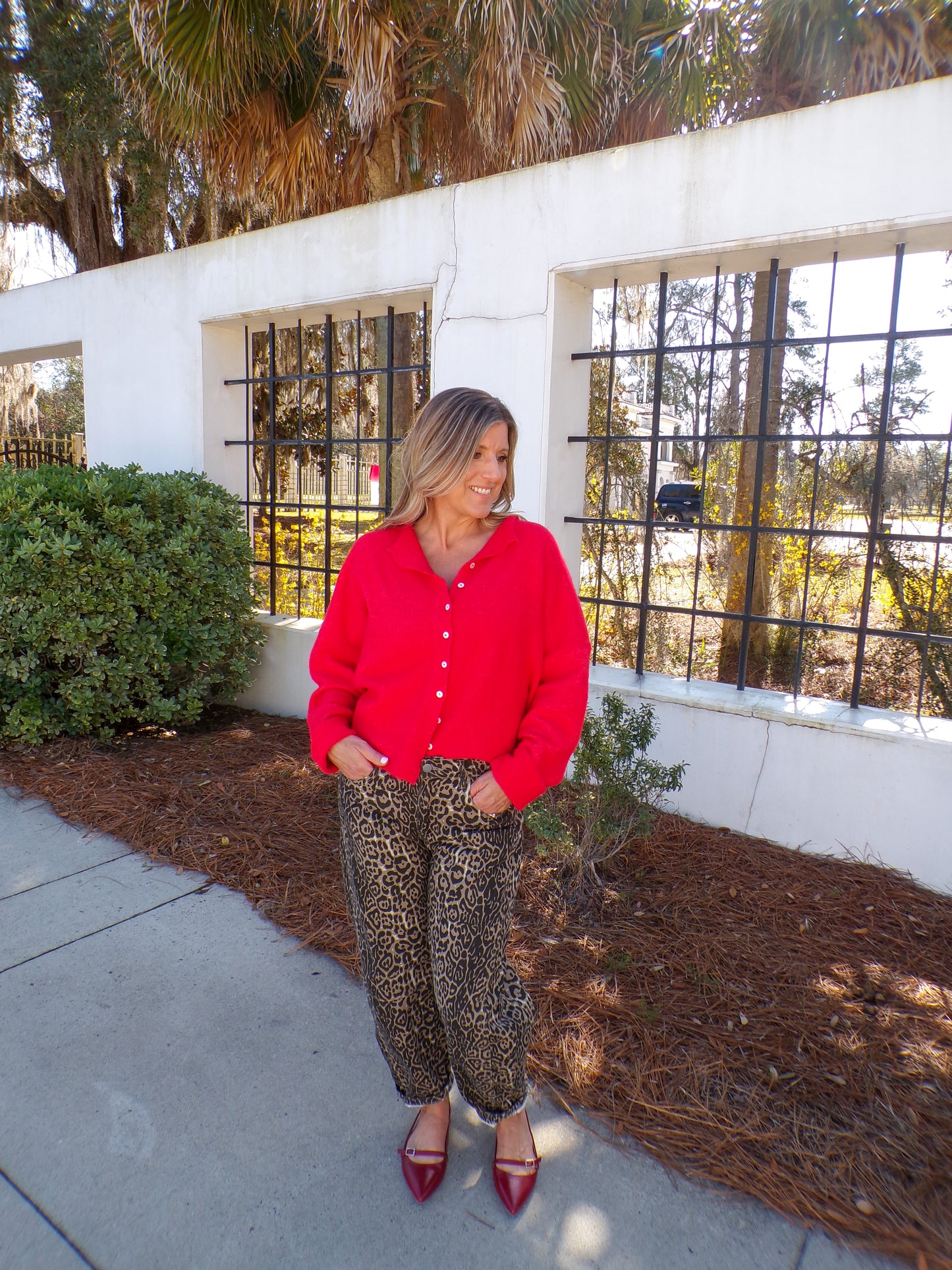 Piper Cardigan-Red