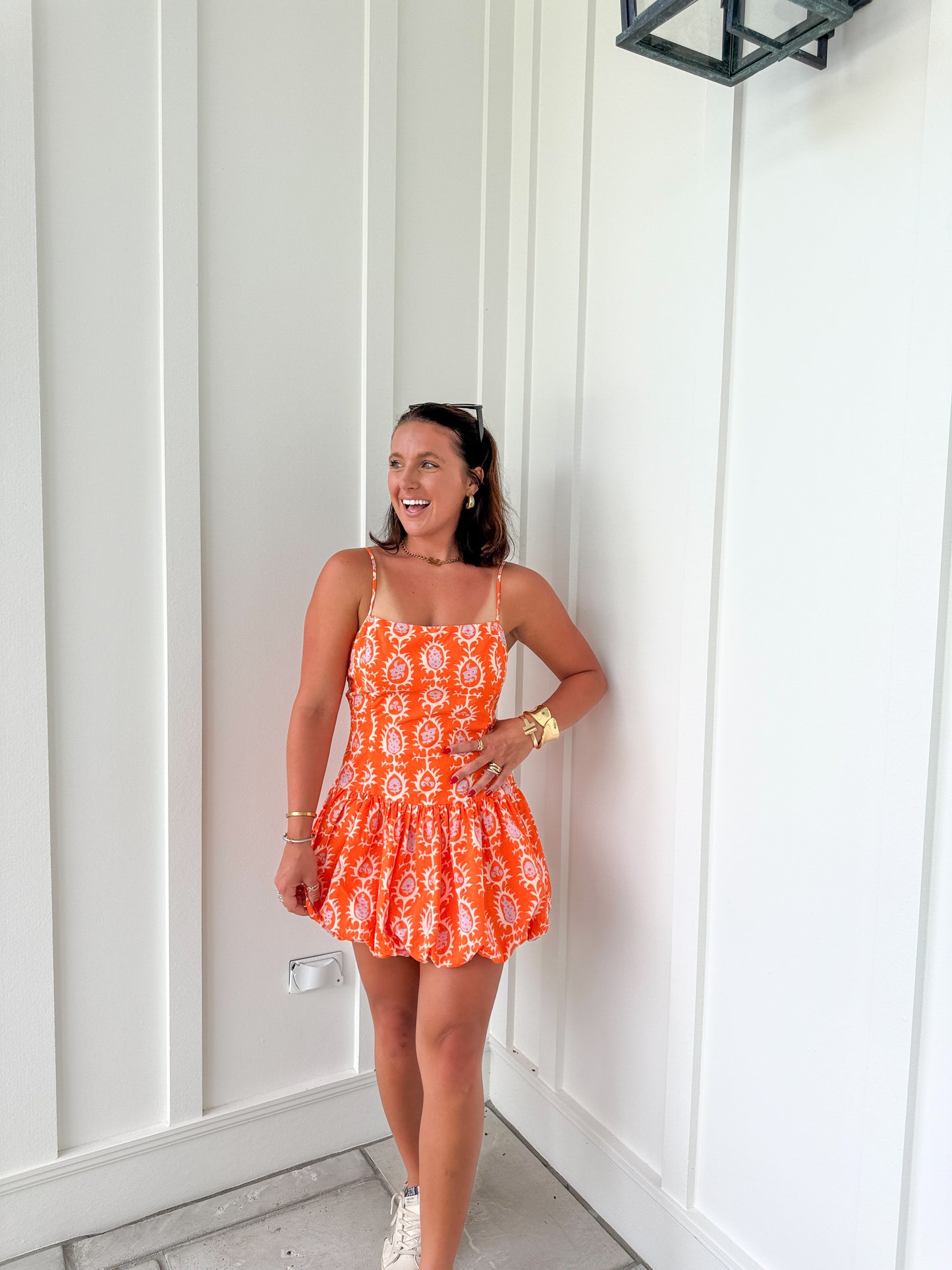 Wish it Was You Dress- Orange Multi