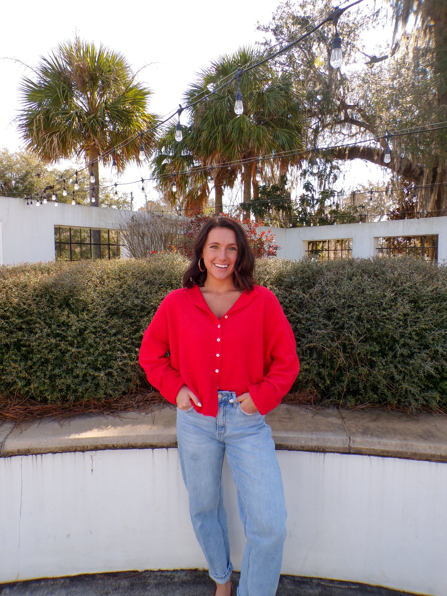 Piper Cardigan-Red