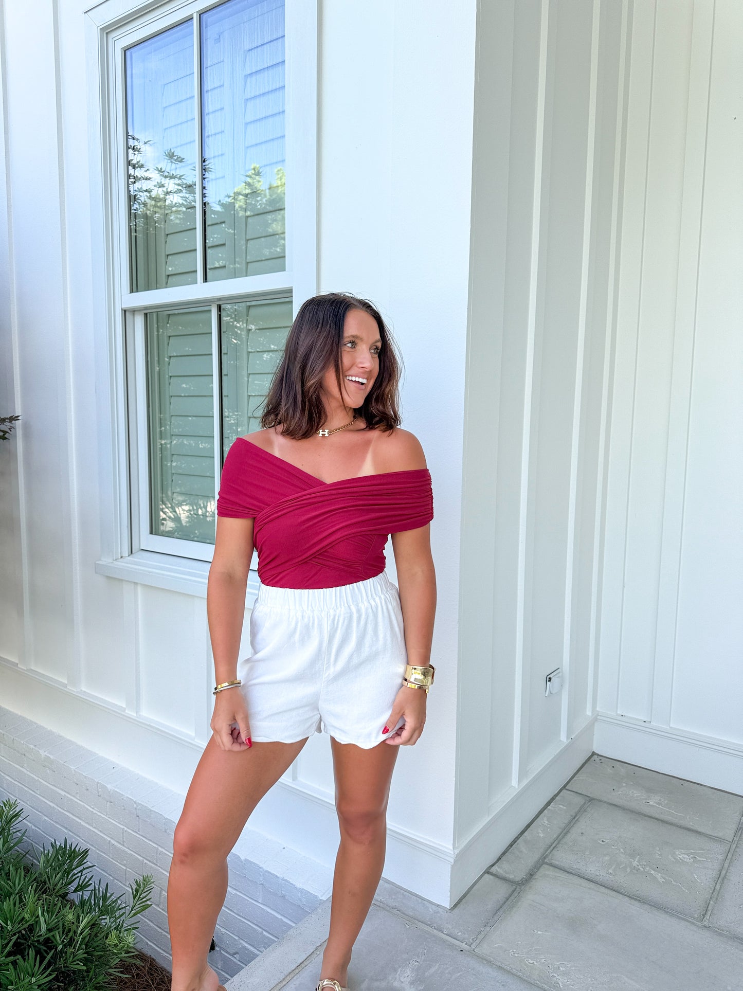 Night Out Bodysuit- Crimson