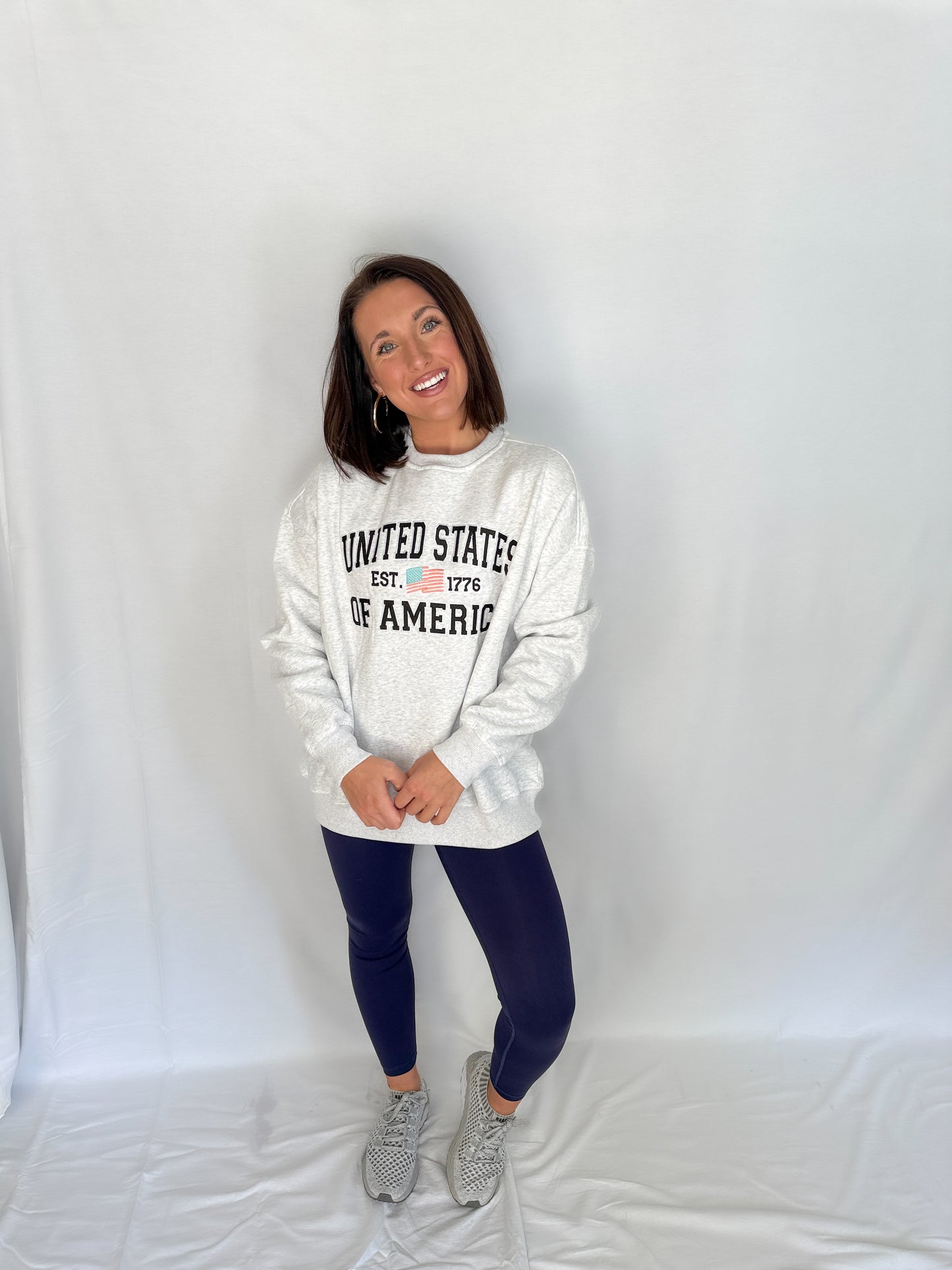 USA sweatshirt- Pearl Grey