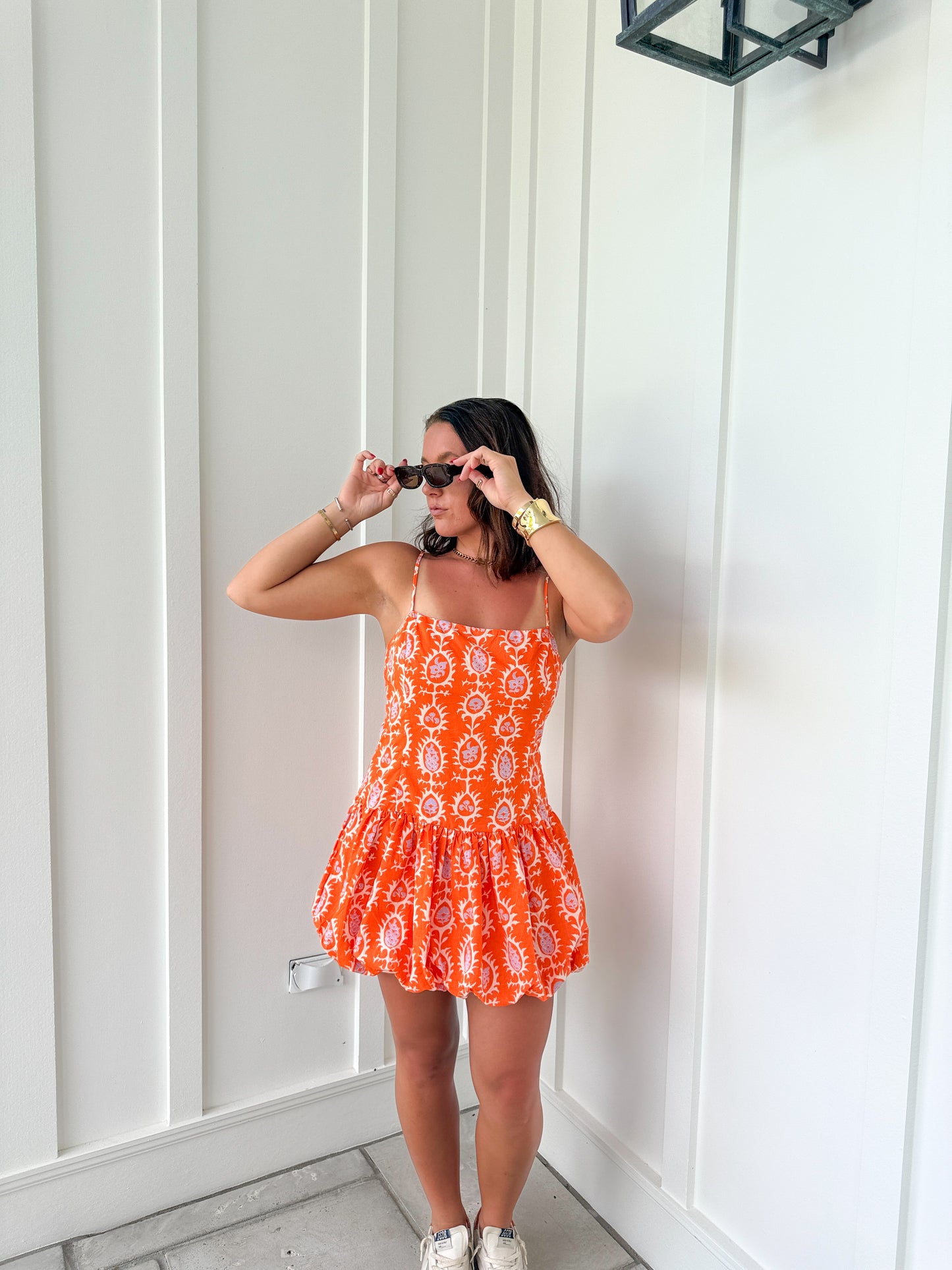 Wish it Was You Dress- Orange Multi