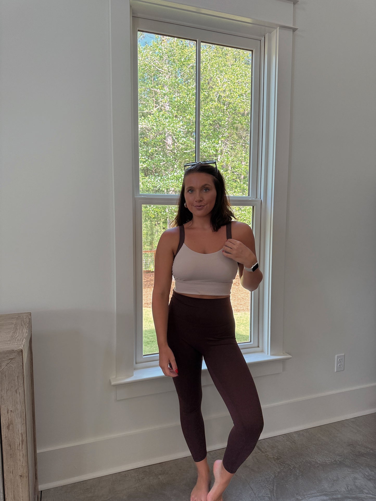 In the Moment Sports Bra- Brown