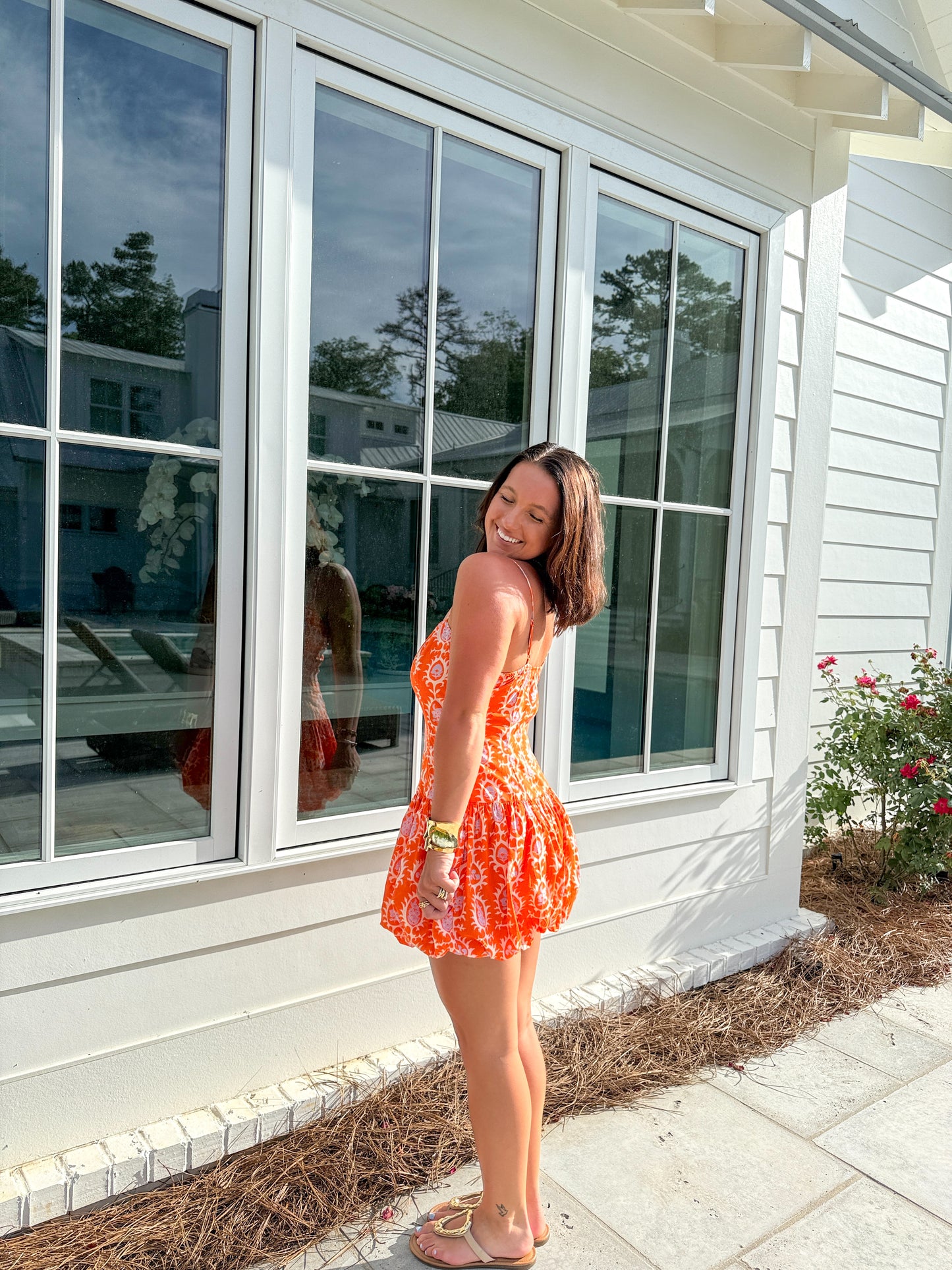Wish it Was You Dress- Orange Multi