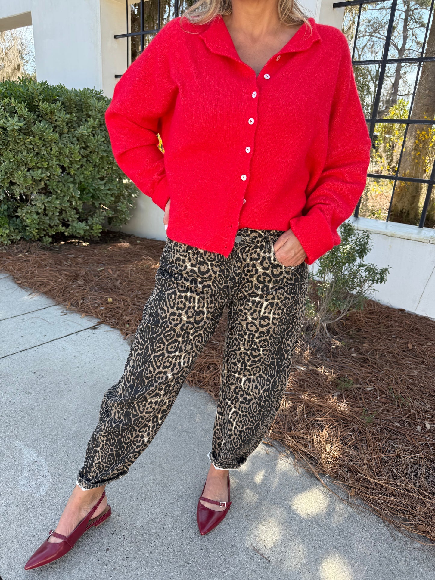 Cheetah Barrel Jeans