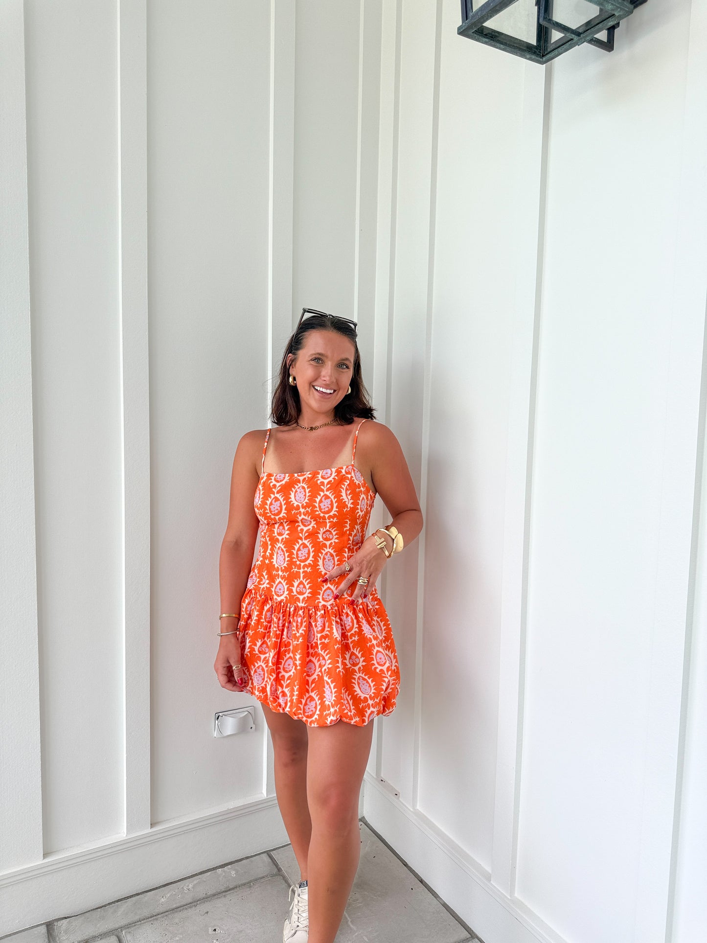 Wish it Was You Dress- Orange Multi