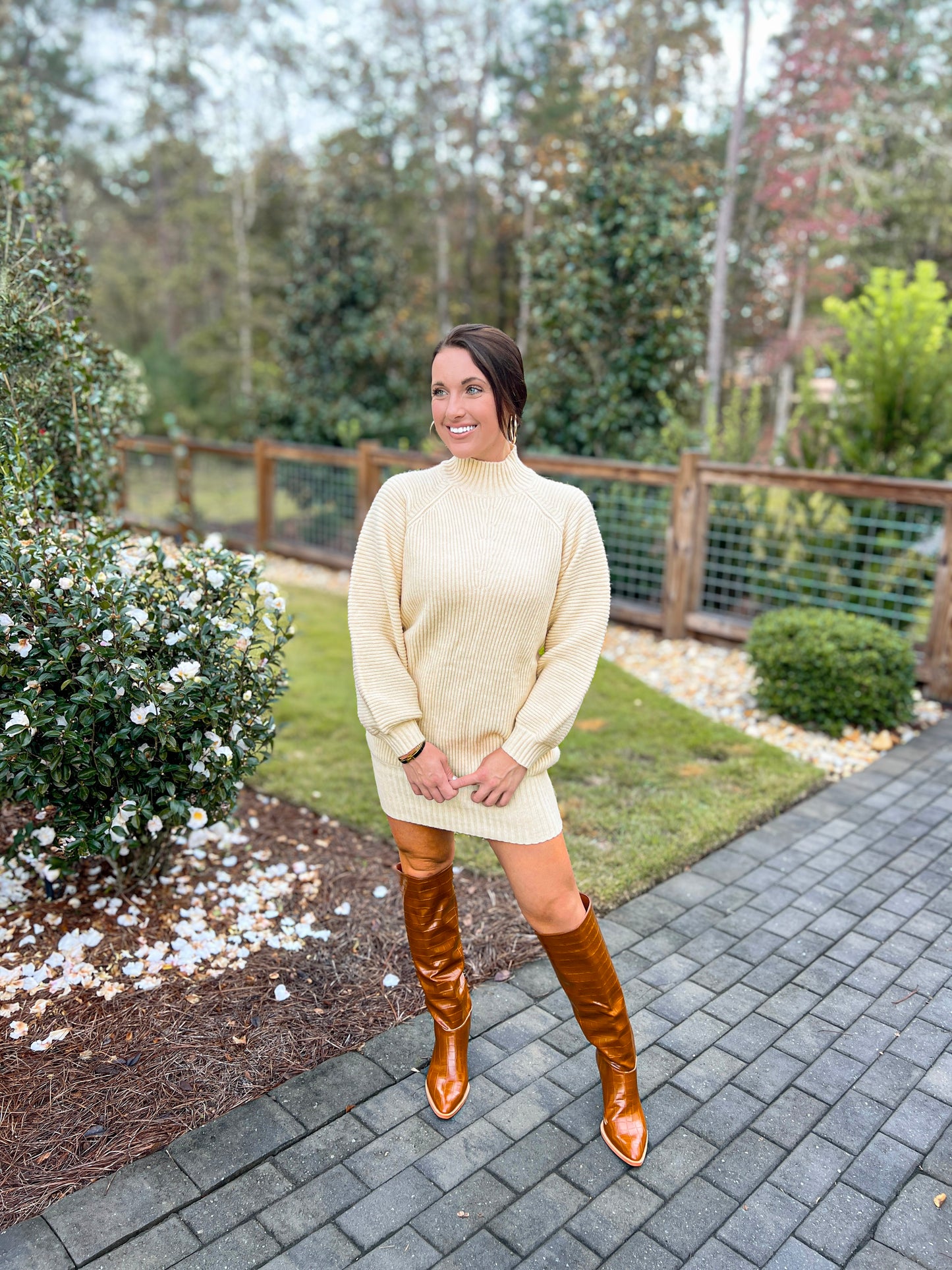 Easy Sweater Dress- Cream