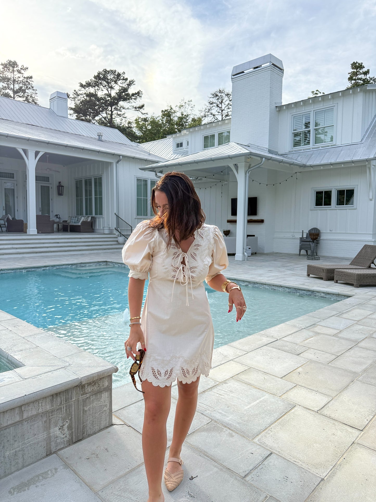 Uptown Girl Dress- Ecru