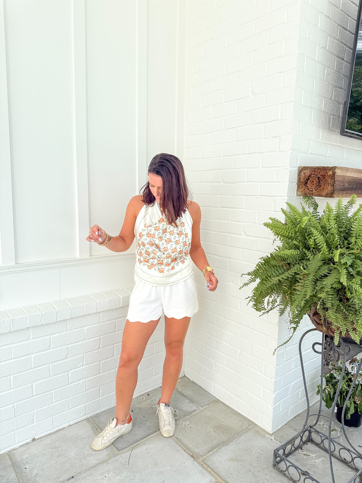 Floral Halter Scarf Top