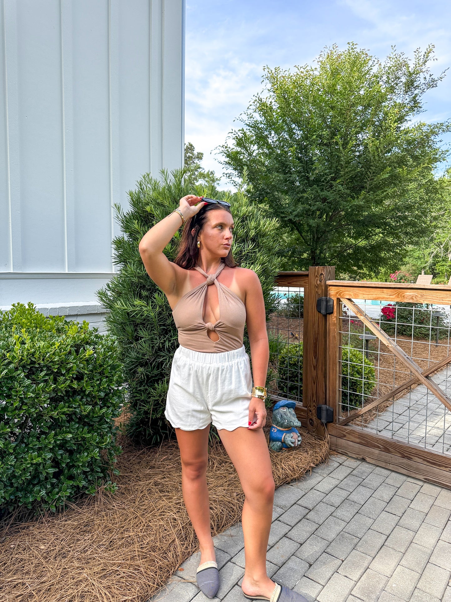 Sneak Peak Bodysuit- Mocha