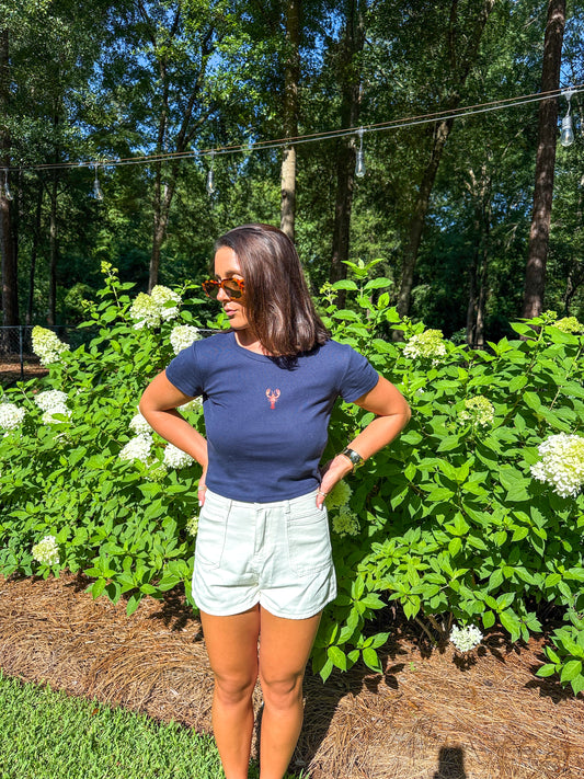 Lobster Tee- Navy