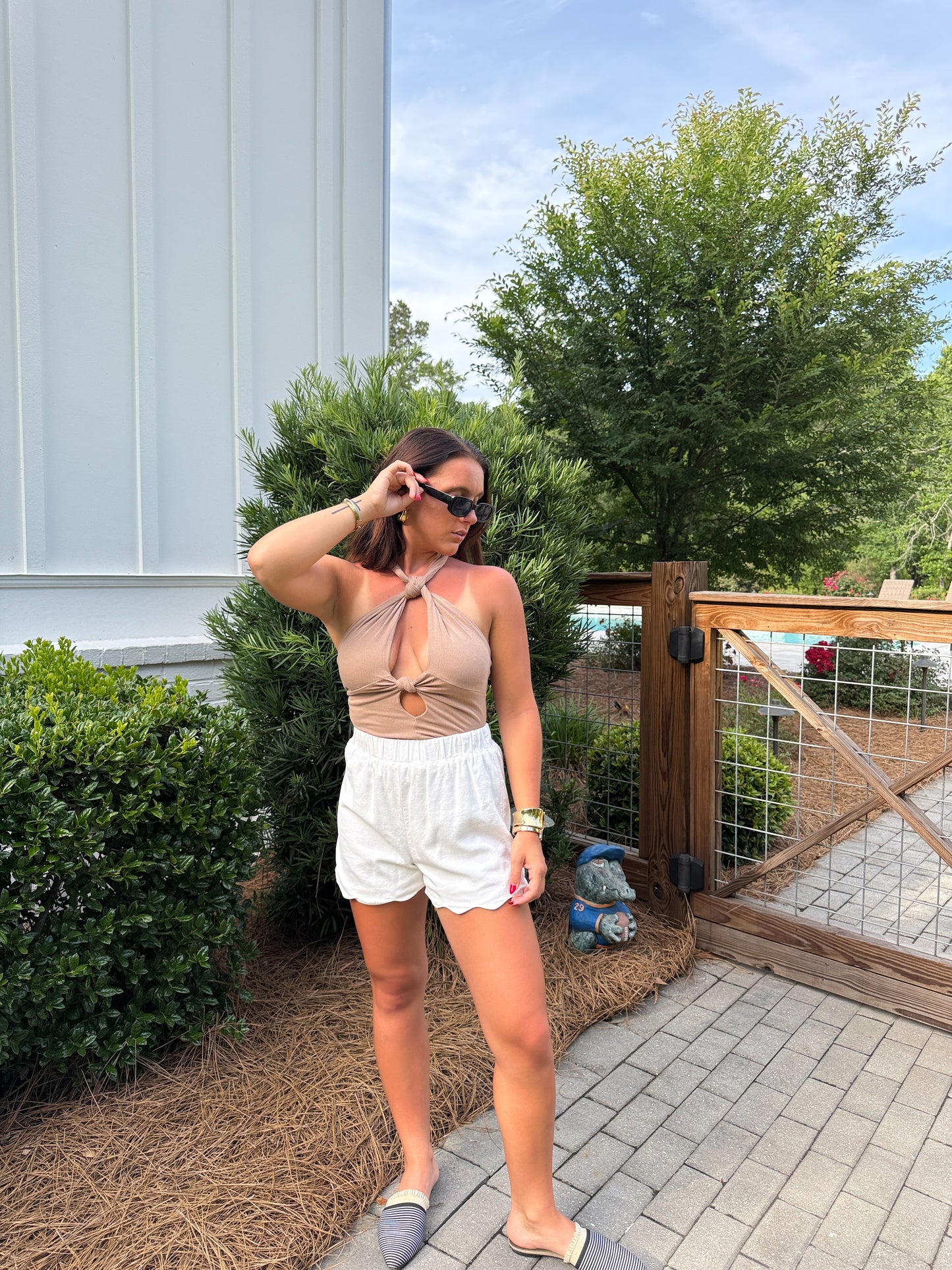 Sneak Peak Bodysuit- Mocha