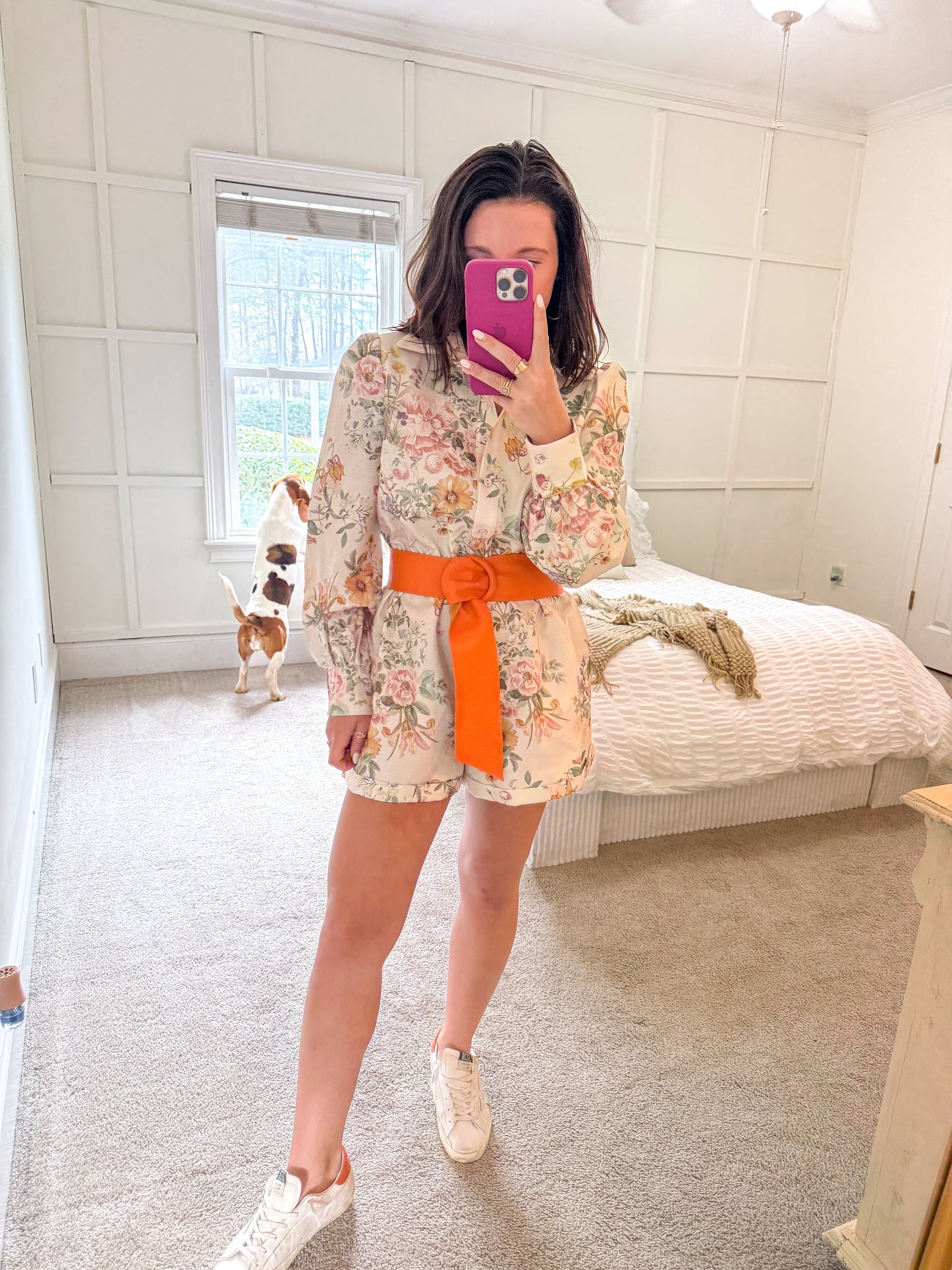 Isn’t She Lovely Romper- Cream/Floral