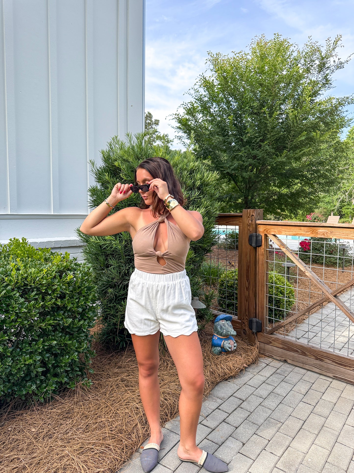 Sneak Peak Bodysuit- Mocha