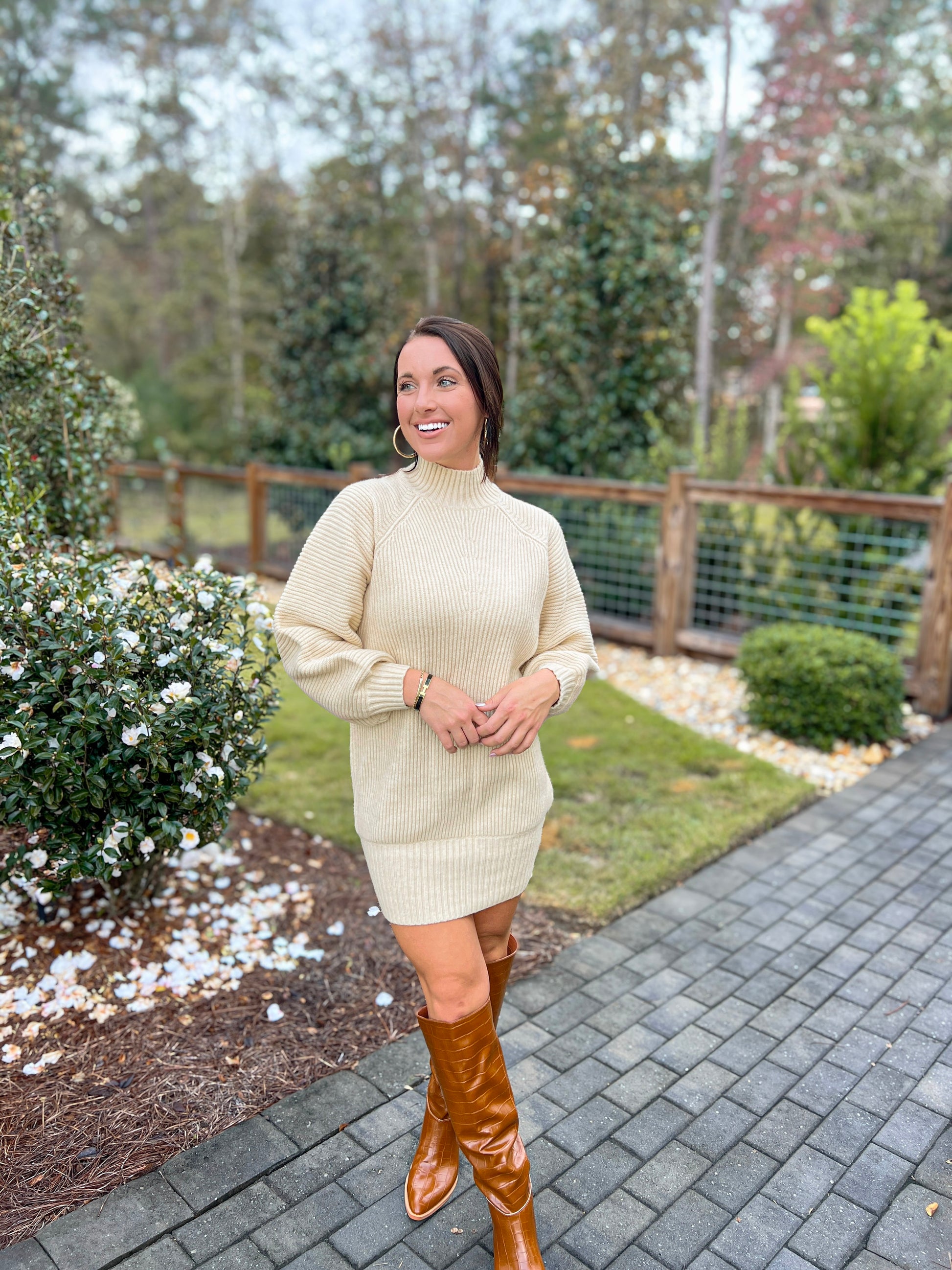 Easy Sweater Dress- Cream Beauty & Splendor Boutique Easy Sweater Dress- Cream Beauty & Splendor Boutique