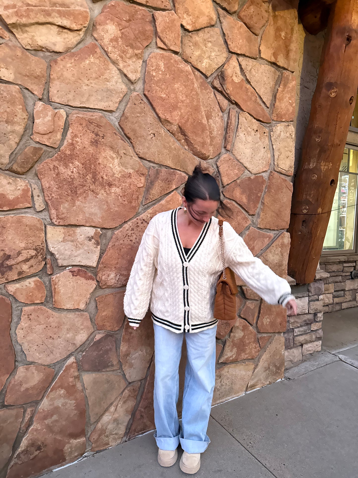 Cozy Cardigan- Ivory/Black