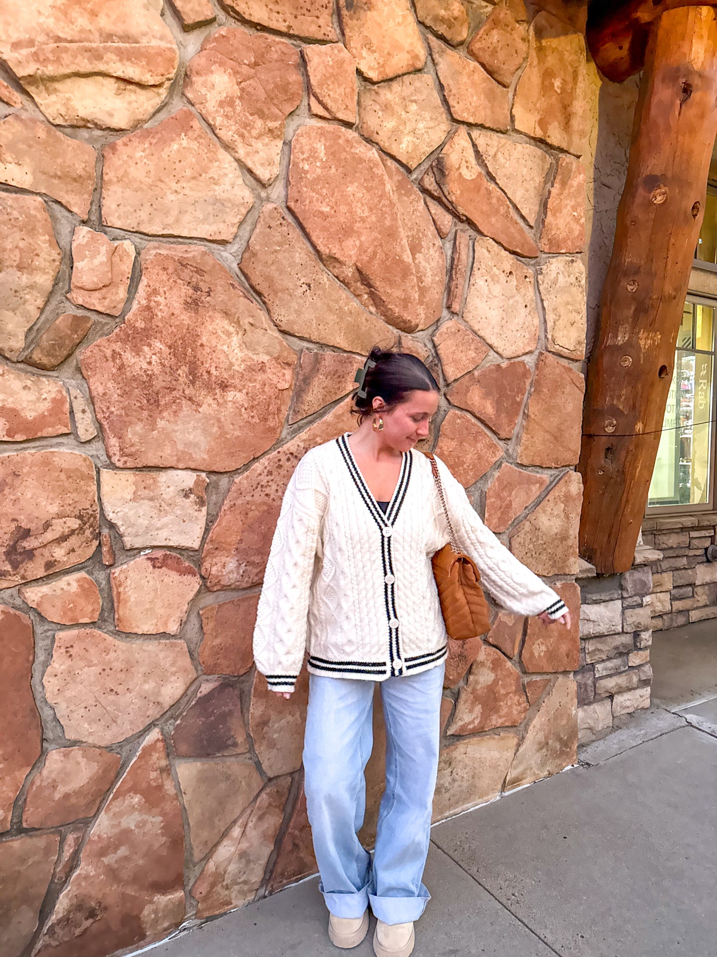 Cozy Cardigan- Ivory/Black