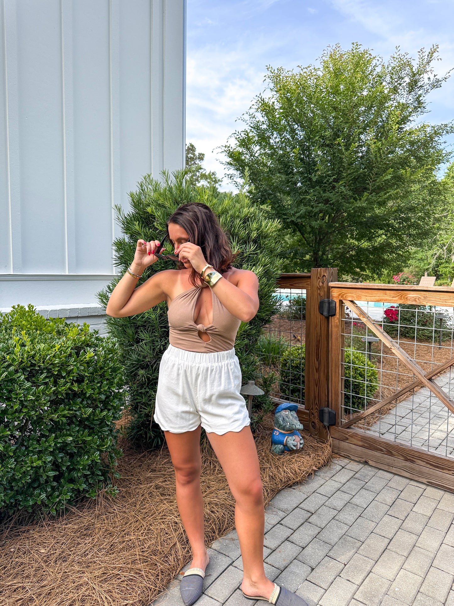 Sneak Peak Bodysuit- Mocha