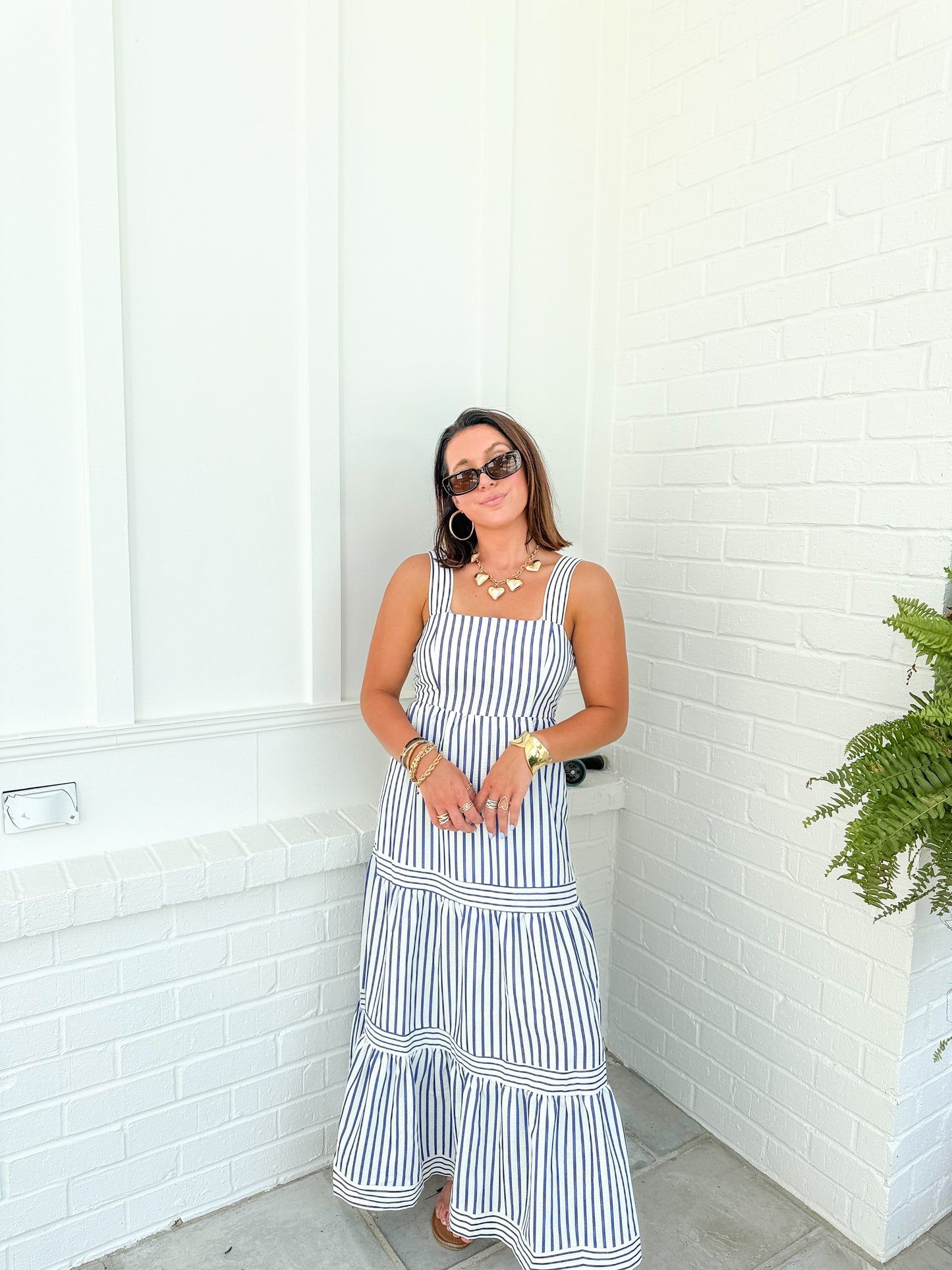 Aly’s Dress- blue/white