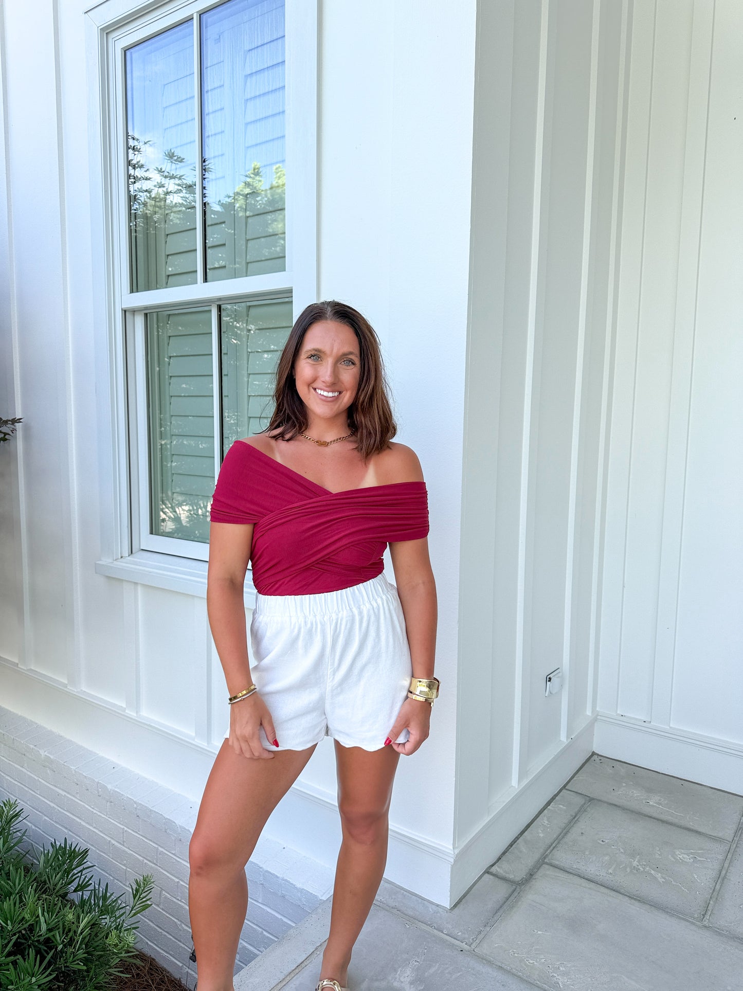 Night Out Bodysuit- Crimson