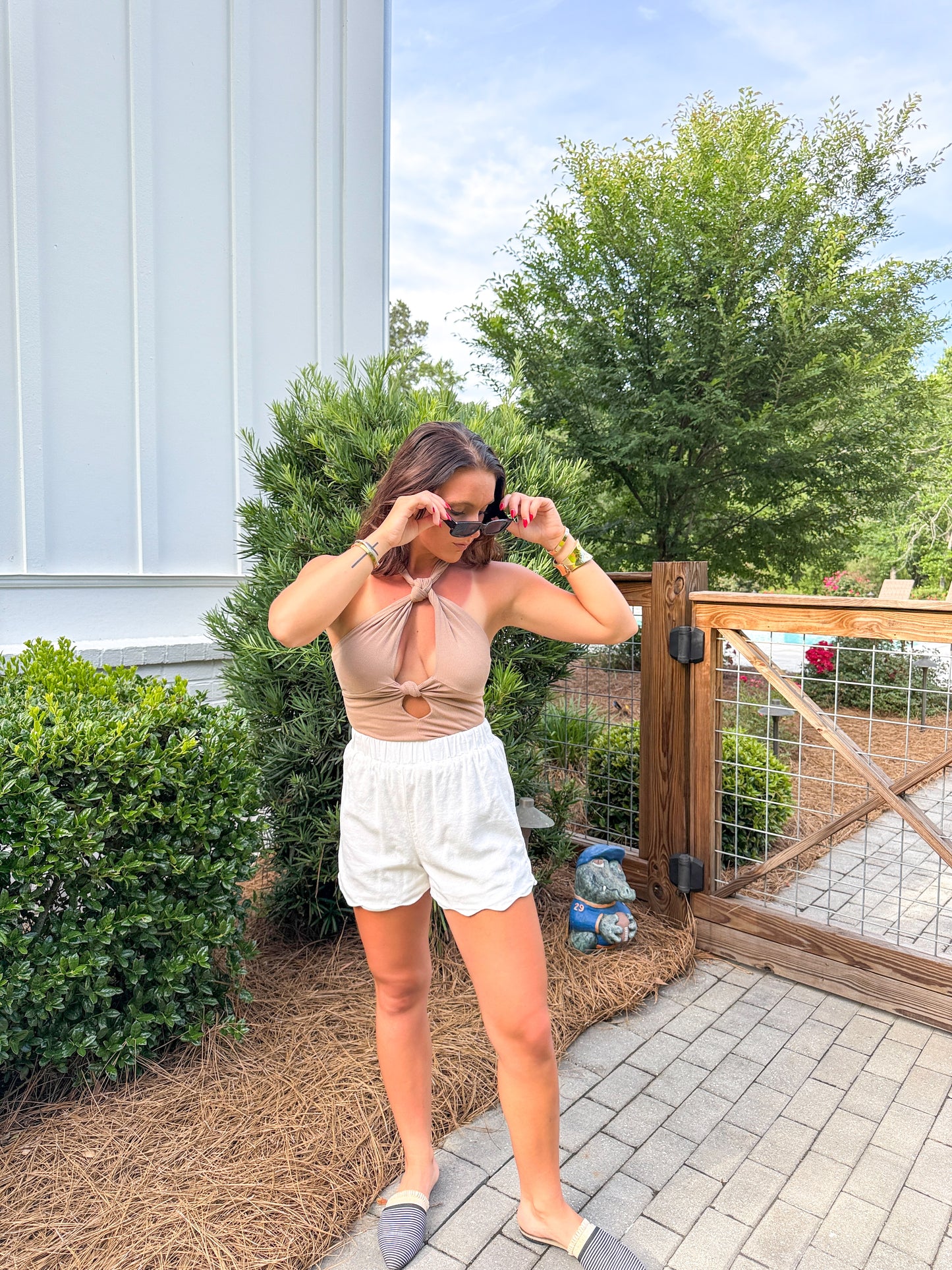 Sneak Peak Bodysuit- Mocha