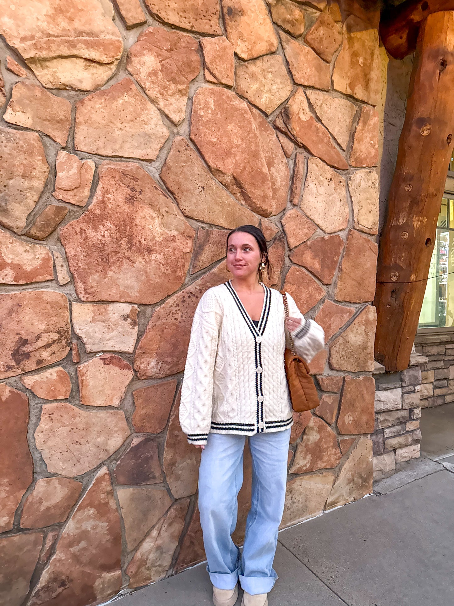 Cozy Cardigan- Ivory/Black