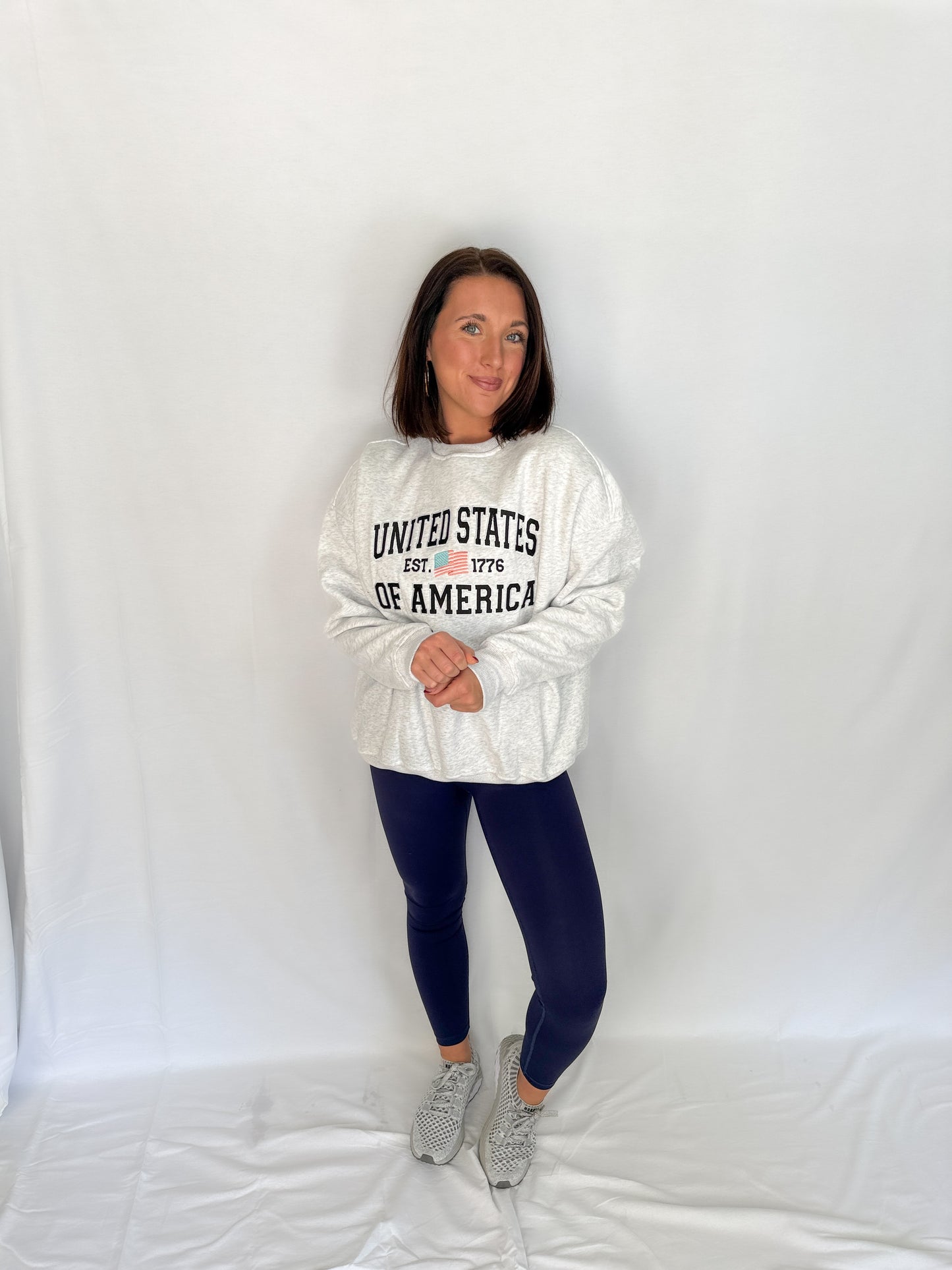 USA sweatshirt- Pearl Grey