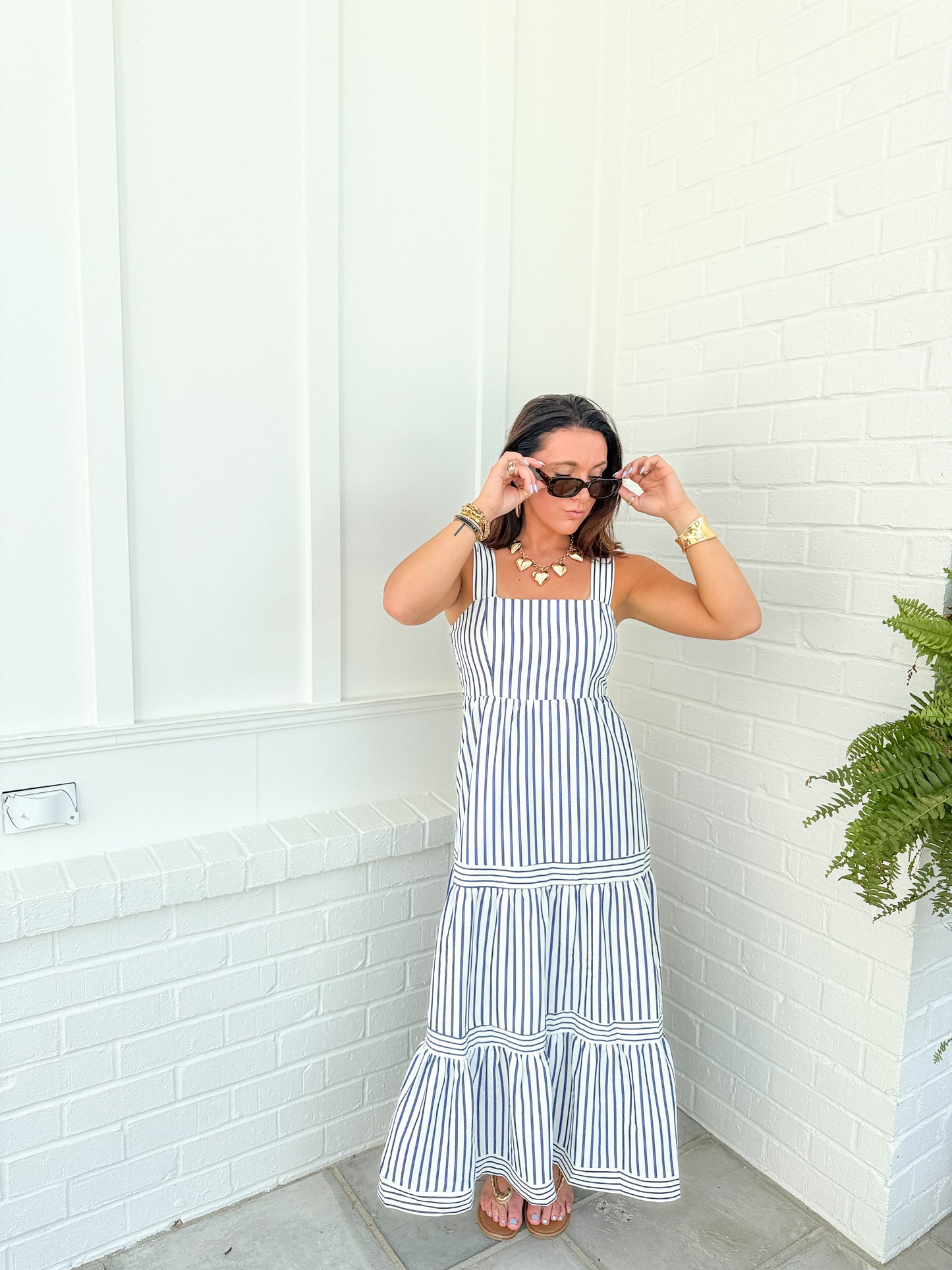 Aly’s Dress- blue/white