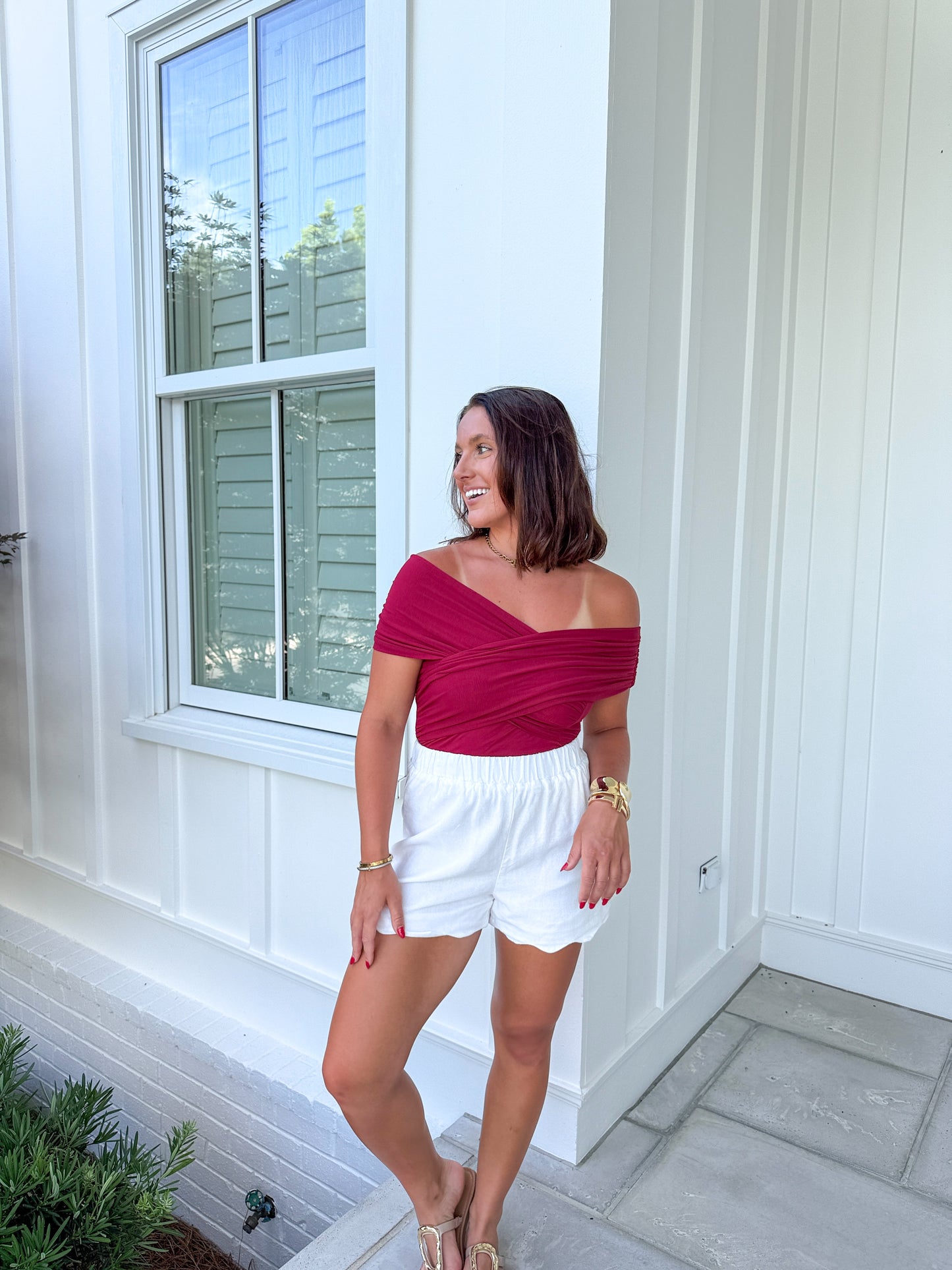 Night Out Bodysuit- Crimson