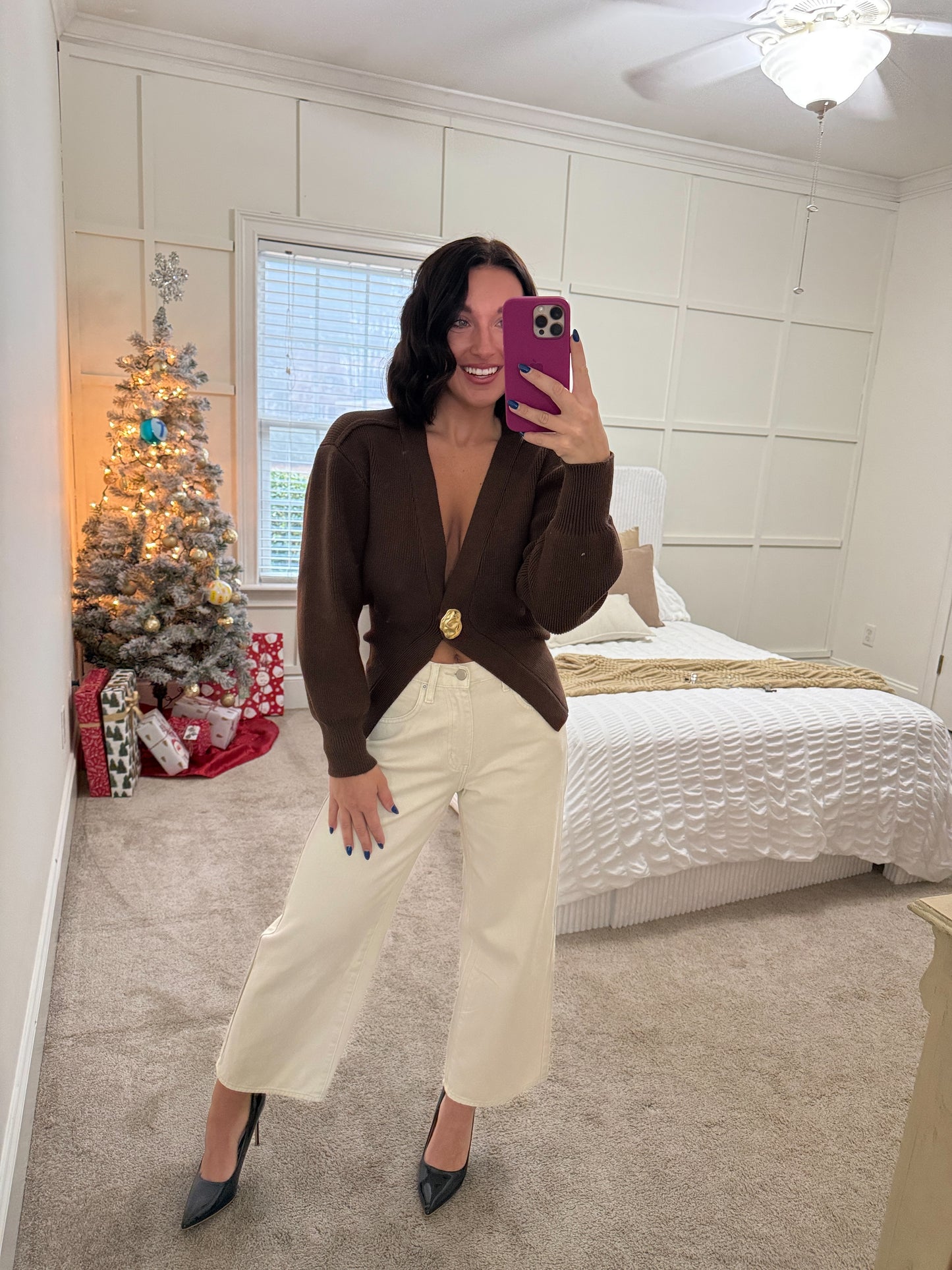 Sweetheart Sweater- Brown