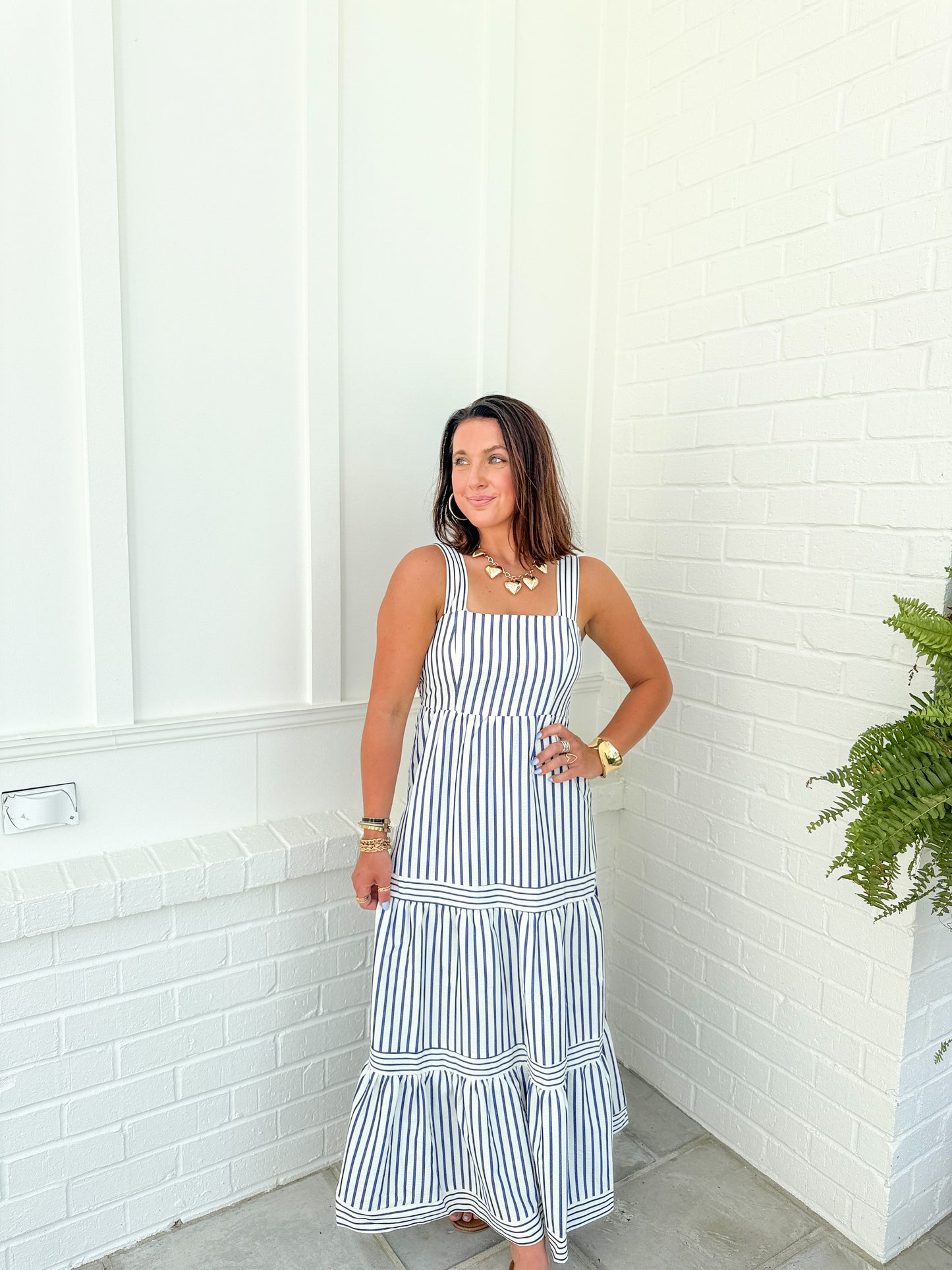 Aly’s Dress- blue/white