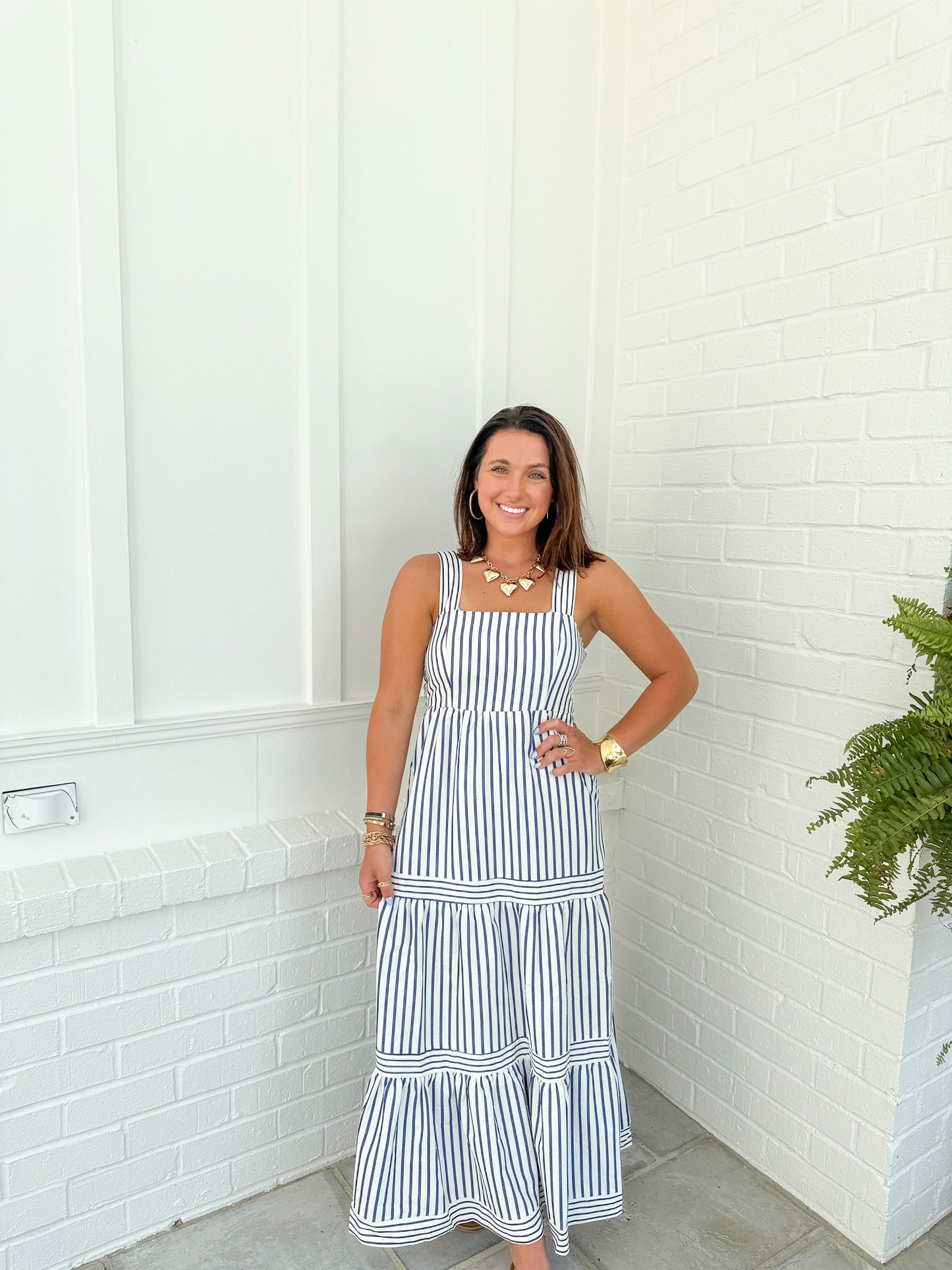 Aly’s Dress- blue/white