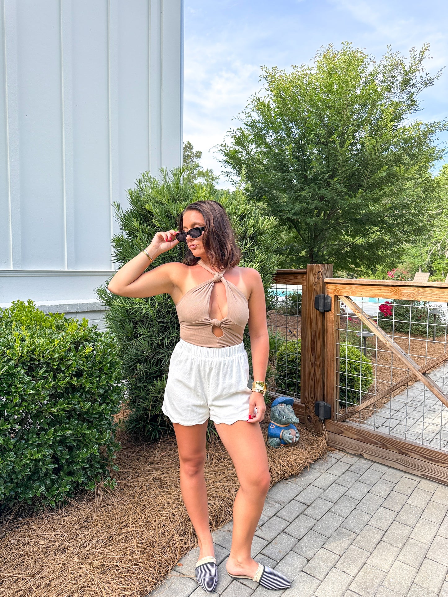 Sneak Peak Bodysuit- Mocha